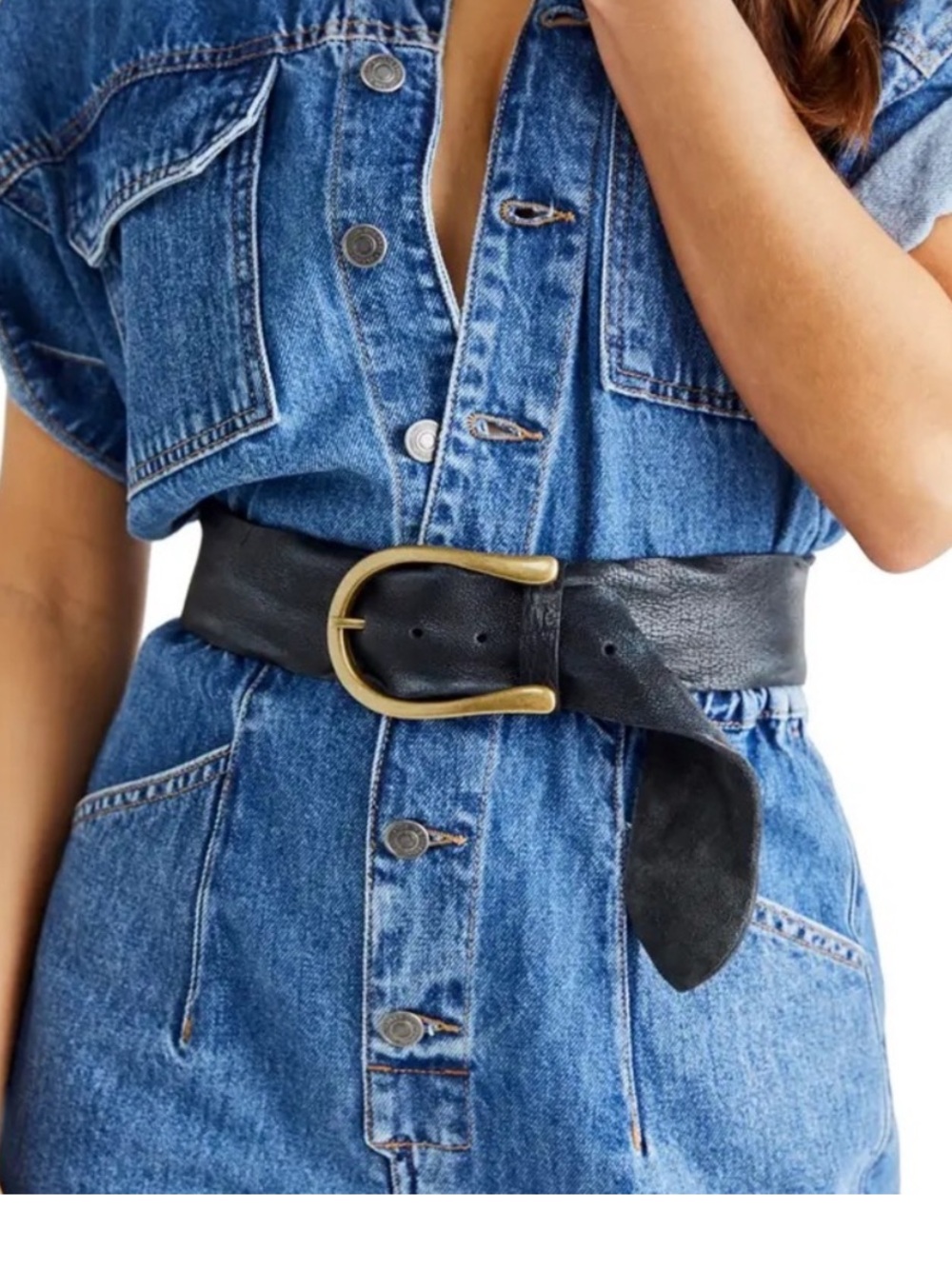 Free People We The Free Rosebery Belt / Black Leather S/M